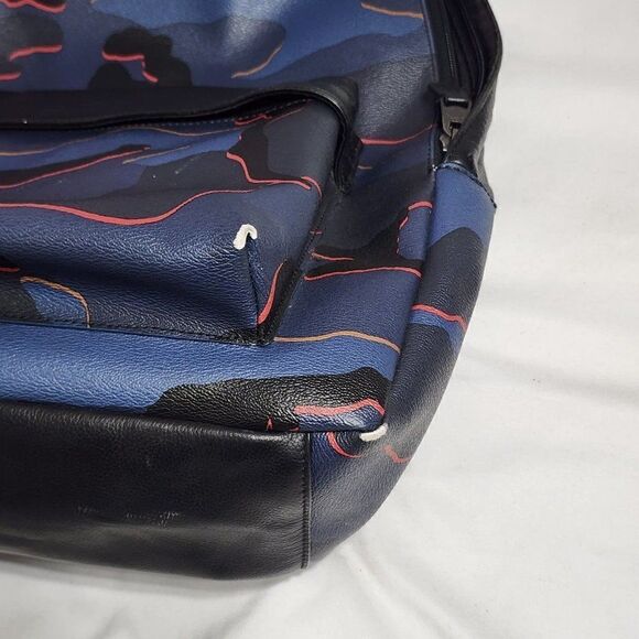 Coach Charles Leather Backpack Multicolor Camouflage - Picture 6 of 10